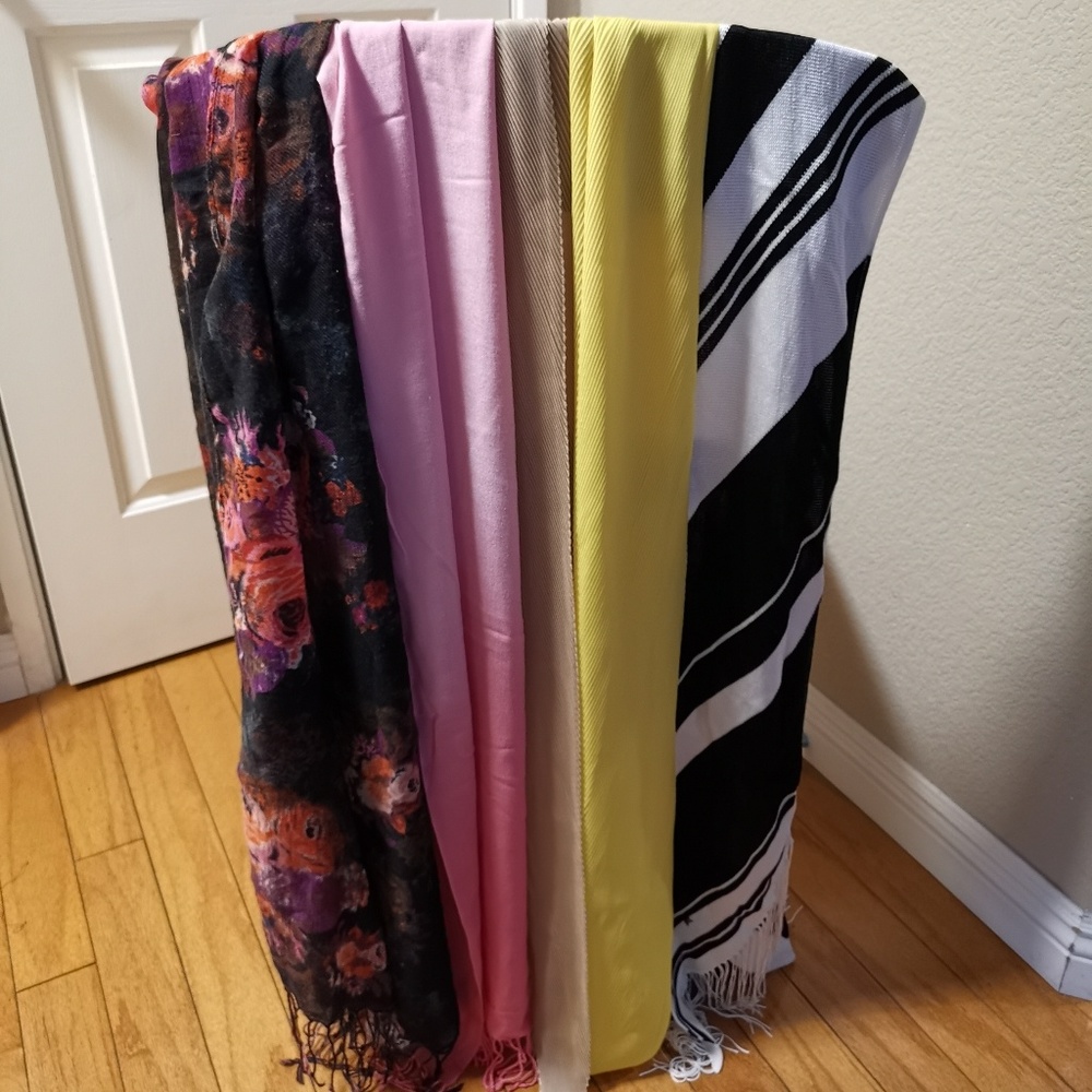 assortment of scarves